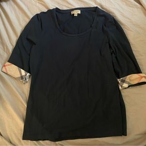 navy blue burberry shirt